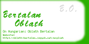 bertalan oblath business card